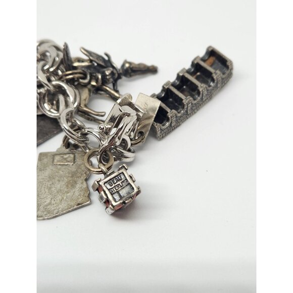 Sterling Silver 15 Charm Bracelet Disney Bambi Tinkerbell California San Fran - Picture 10 of 10